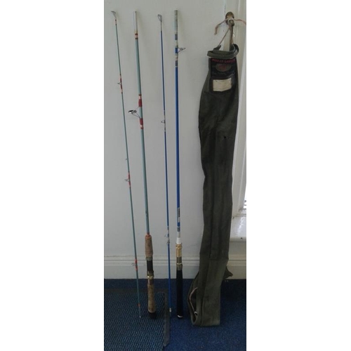 12 - Box of Fishing Reels and a 1970's 'Pegley Davies' Fishing Rod
