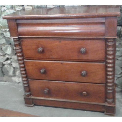 17 - Victorian Mahogany Scotch Chest of Drawers - c. 43 x 44ins