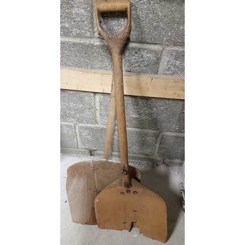 86 - Two Vintage Wooden Malt Shovels