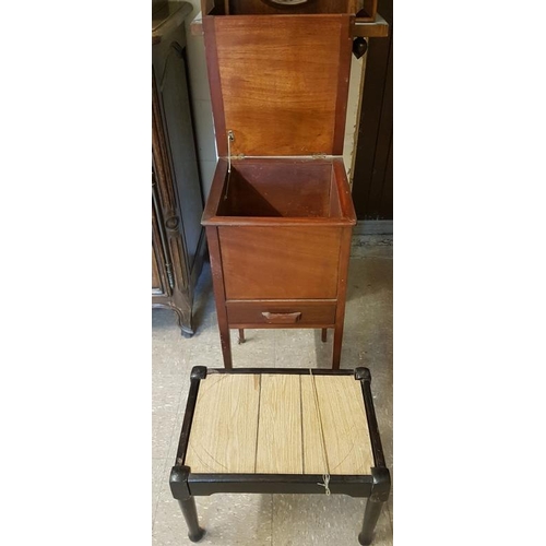 98 - Mahogany Work Box and a foot stool