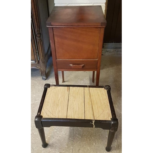 98 - Mahogany Work Box and a foot stool