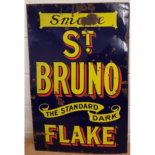 134 - 'Smoke St. Bruno - The Standard Dark Flake' Enamel Advertising Sign - c. 22 x 34ins