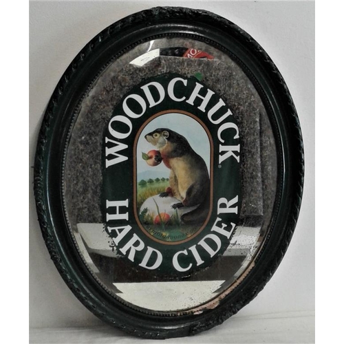 141 - 'Woodchuck Hard Cider' Oval Advertising Mirror - c. 19 x 23.5ins