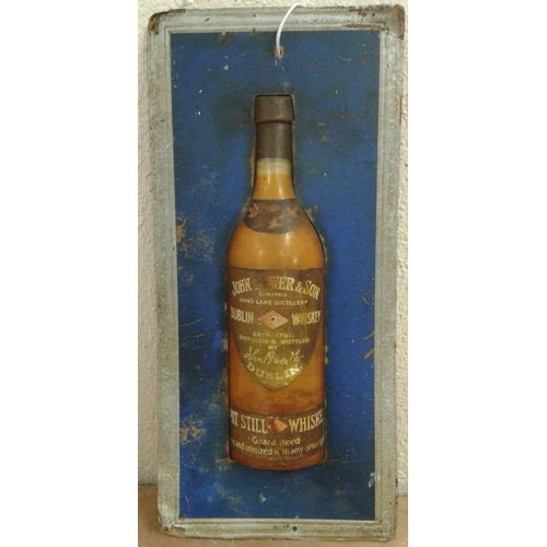 151 - 'Powers' Whiskey Bottle Advertising Piece - c. 8 x 16ins