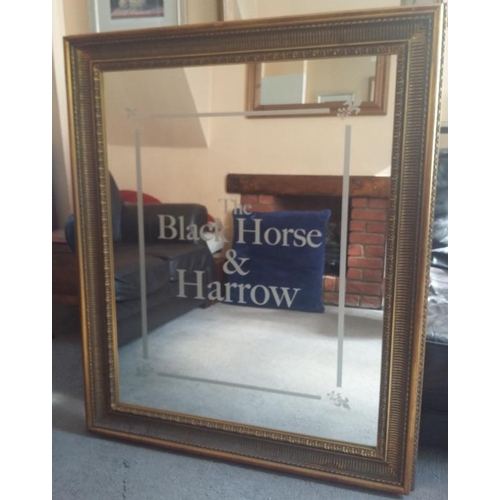 152 - The Black Horse and Harrow Gilt framed pub sign - c. 45