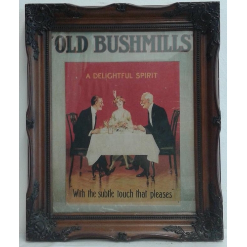 163 - 'Old Bushmill's - A Delightful Spirit with the Subtle Touch that Pleases' Whiskey Sign - c. 14.5 x 1... 