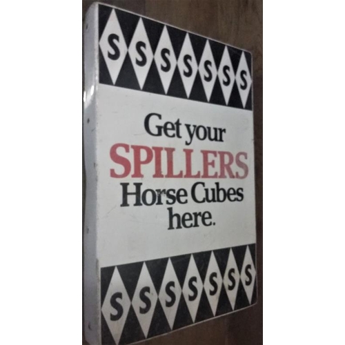 166 - 'Spillers Horse Cubes' Double Sided Advertising sign with wall fixing side panel 18