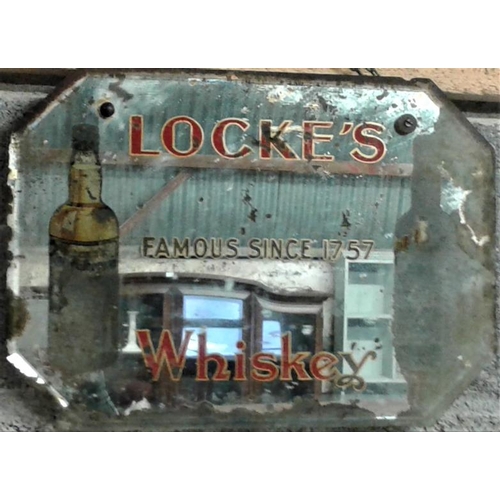 168 - 'Locke's' Advertising Mirror - 10 x 14ins