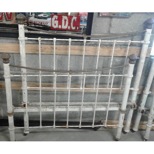 191 - Victorian Brass and Iron Bed Frame - 4ft with side rails