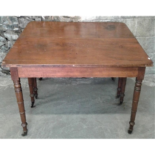 46 - Two Sections of a Georgian Mahogany Economy Dining Table, c.42 x 41in