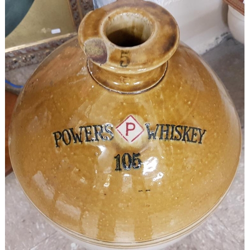209 - 5 Gallon Powers Whiskey Stoneware Crock, c.21tall