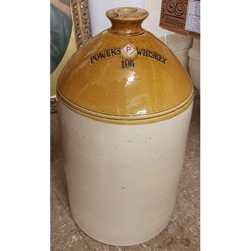 209 - 5 Gallon Powers Whiskey Stoneware Crock, c.21tall
