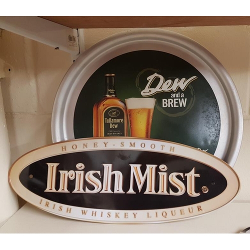 232 - Tullamore Dew Serving Tray and an Irish Mist Sign