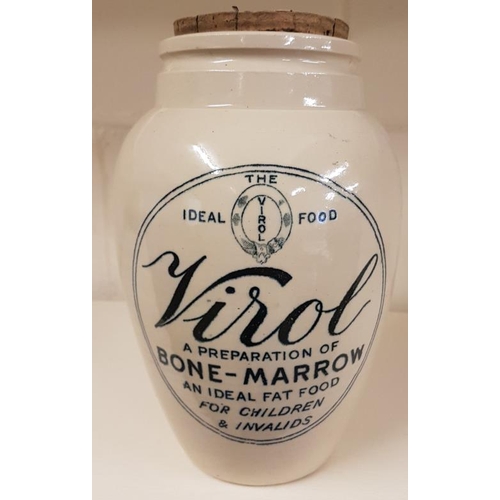 271 - Virol Bone Marrow Stoneware Jar - c. 9ins