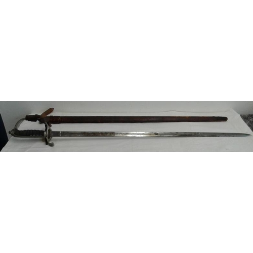 286 - 1853 British Cavalry Sword with Leather Scabbard