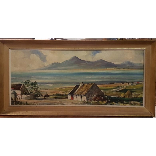 298 - Patric Colhoun, Oil on Canvas, Thatched Cottage in the West of Ireland, c.31in x 15.5in