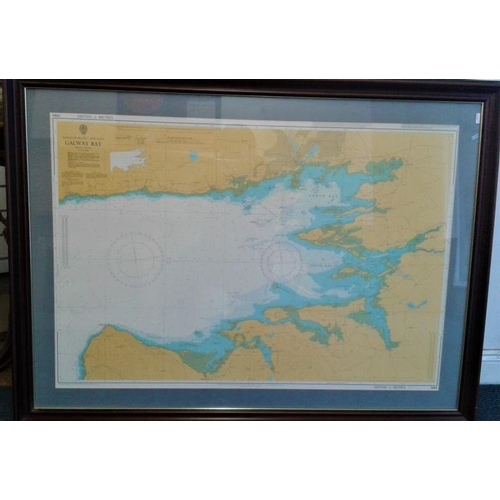 303 - Framed Admiralty Chart - 'Galway Bay' - Overall c. 48 x 36ins