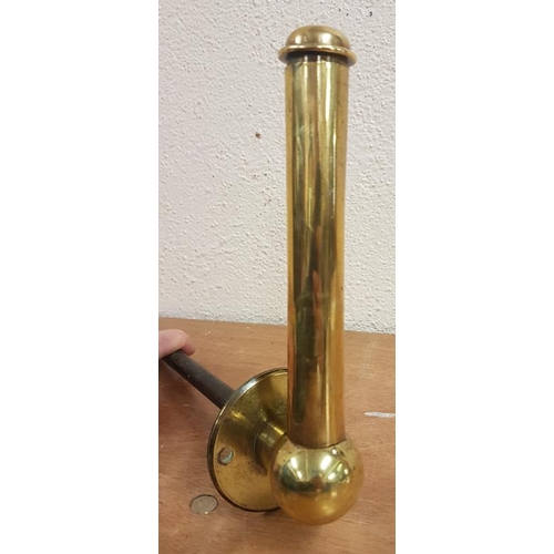 304 - Unusual and Rare Brass Cased Steam/Water Gauge (possibly from a locomotive), c.9.5in tall