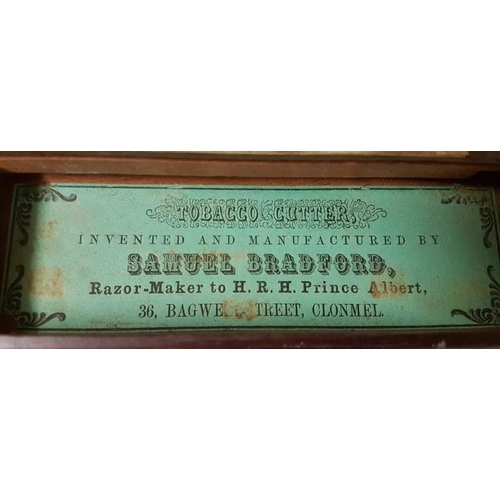 321 - Victorian Tobacco Cutter invented and manufactured by Samuel Bradford, 36 Bagwell St., Clonmel