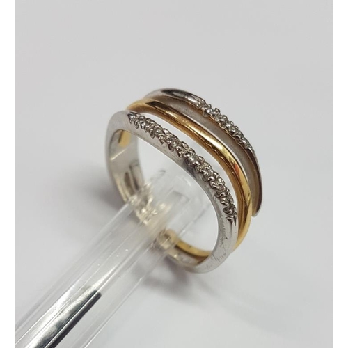 326 - Yellow and White Gold Tri-Band Ring