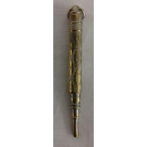 327 - Chatelaine Fob Pencil, Gold plated, propelling