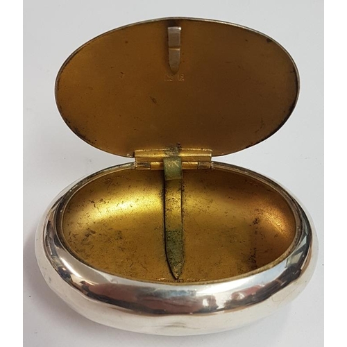 339 - Silver Snuff Box with gilt interior and engraved 