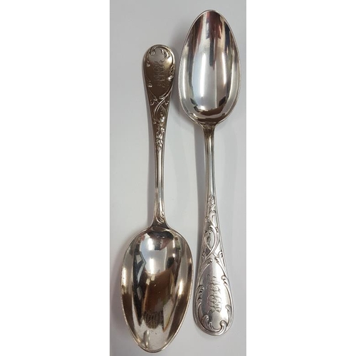 351 - Pair of French Silver Plated Serving Spoons