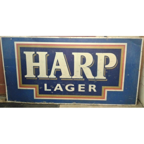 10a - Large Harp Advertising Sign, c.71 x 36in
