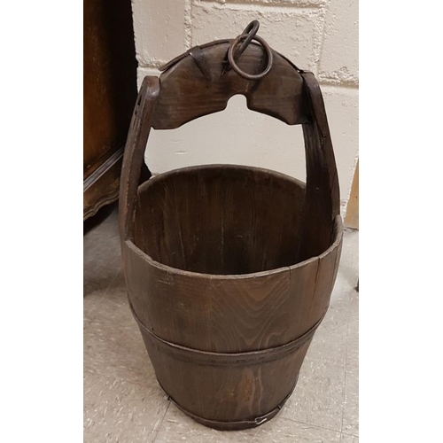 68a - Pine Water Bucket, c.24in tall