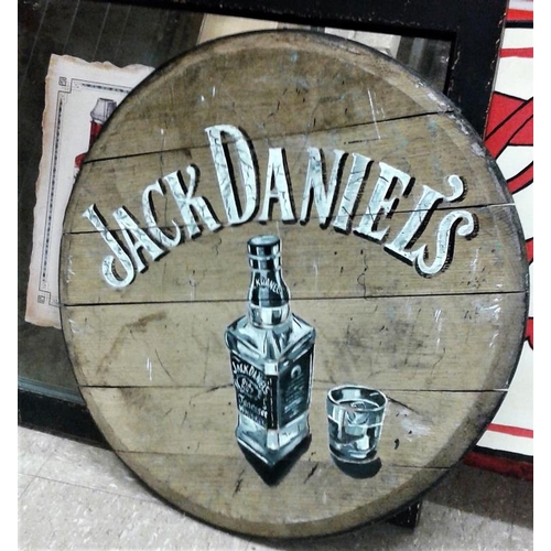 107a - Circular Barrel Top - Jack Daniels, c.24in diameter