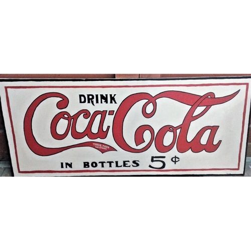 183a - 'Coca Cola' Canvas Advertising Sign, c.47 x 20in