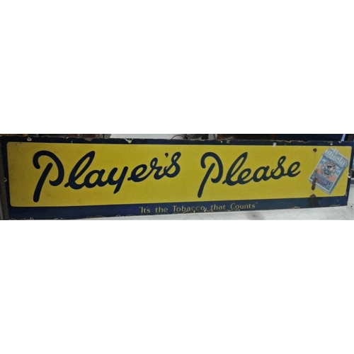 200A - 'Player's Please' Enamel Advertising Sign, c.8ft x 20in