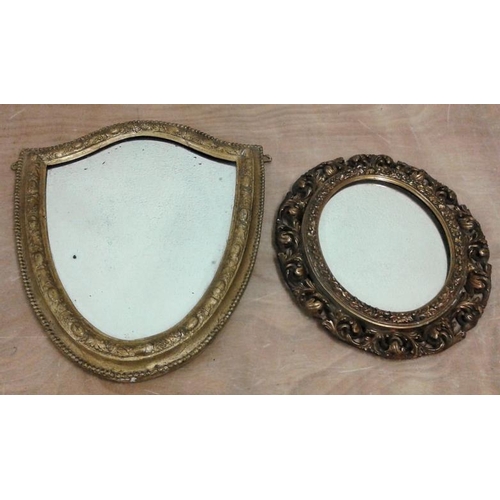401 - Shield Shaped Gilt Framed Mirror and One Other