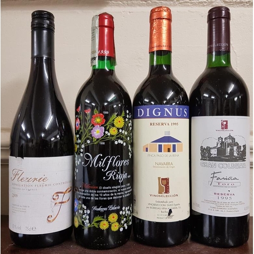 420 - Four Bottles of Wine - Dignus Reserva 1995, Milflores Rioja , Gran Colegiata Reserva 1995 and Fleuri... 