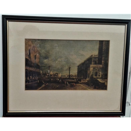 447 - Framed Picture - 'City Square' - 18 x 22ins