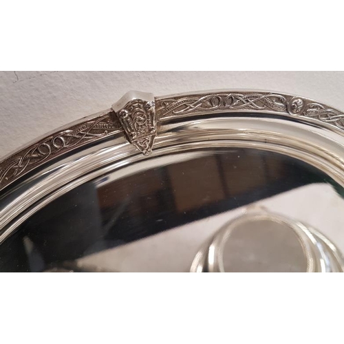 451 - 1930's Celtic Rim EPNS Serving Tray (c.12in diam), a similar pattern Entree Dish and another dish wi... 
