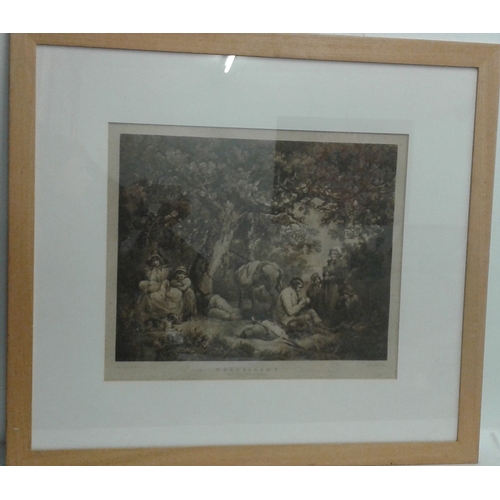 474 - Pair of Framed Prints - 'Travellers' and 'Country Butcher' - Both Overall c. 31 x 28ins