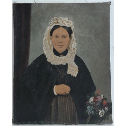 493 - 19th Century Painting of a Woman - c. 12 x 15ins