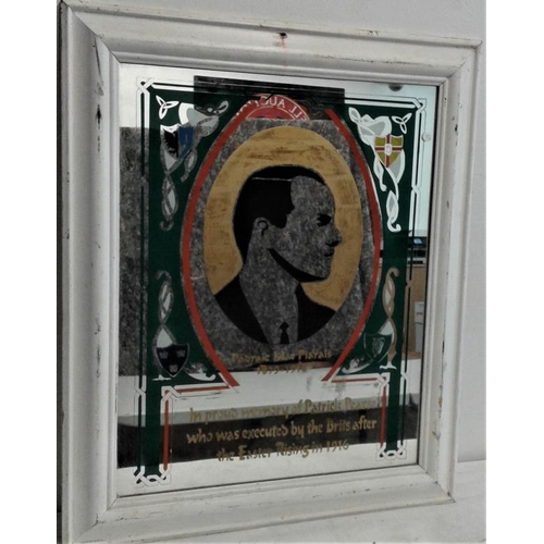 496 - Padraig Pearse Commemorative Mirror - c. 20 x 24ins