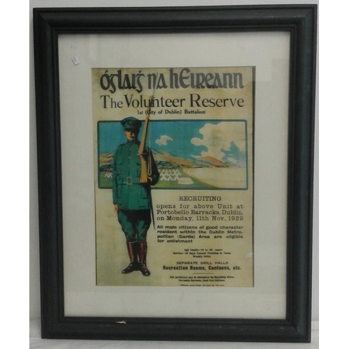 497 - Framed Irish Army Poster - c. 19 x 23ins