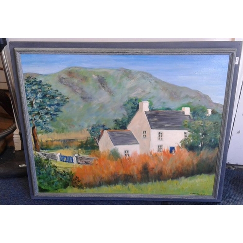 511 - Signed Oil on Canvas 'Rural Scene' Landscape - Overall c. 33 x 27ins