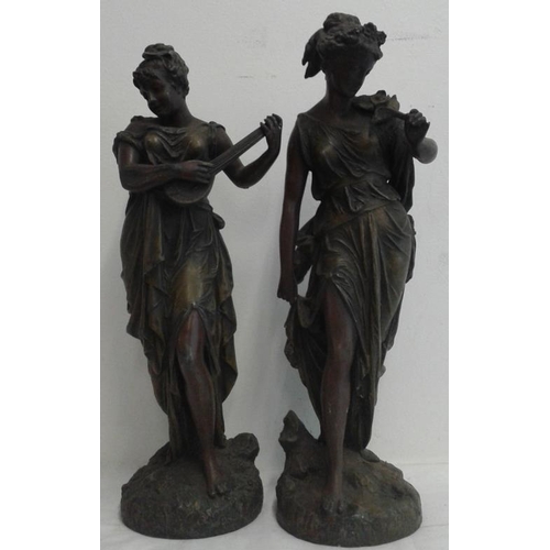 514 - Pair of French Statues - Paris - c. 19ins tall