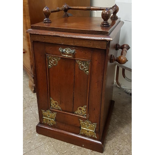 516 - Late Victorian Mahogany Fuel Cabinet with Brass Mounts, c.12.5in wide, 20in tall