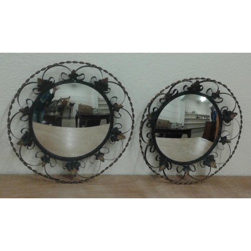 524 - Two 1960's Convex Wall Mirrors, c.17.5in diam