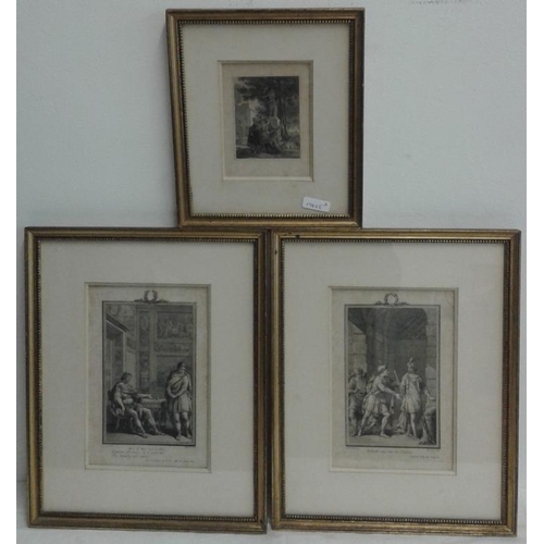 587 - Two Roman Scenes in Gilt Frames and one of Romantic Couple
