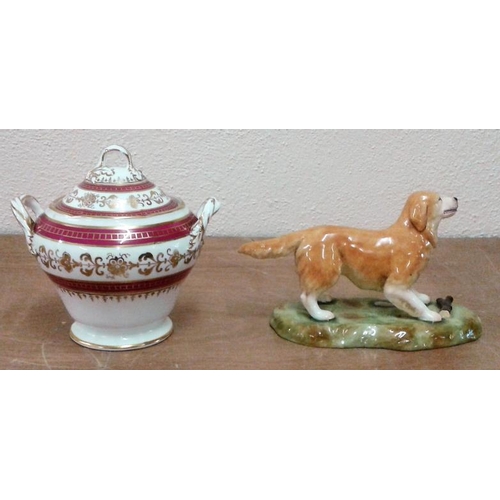 597 - Royal Stratford Figure of a Dog and a Decorative Bowl