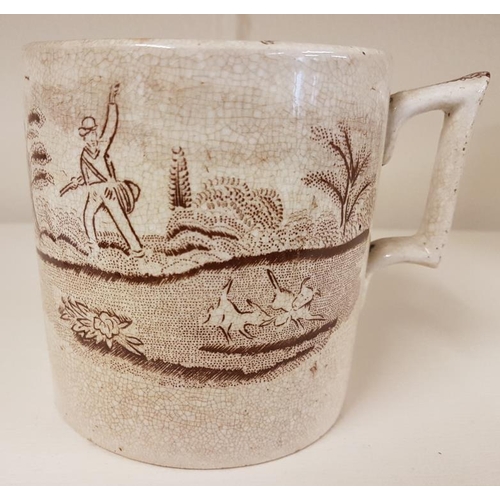 605 - 1st Period Belleek 'Hunting' Mug with Scenes of Hare Coursing