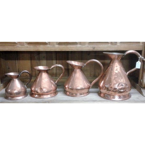 670 - Set of Four Old Copper Measures