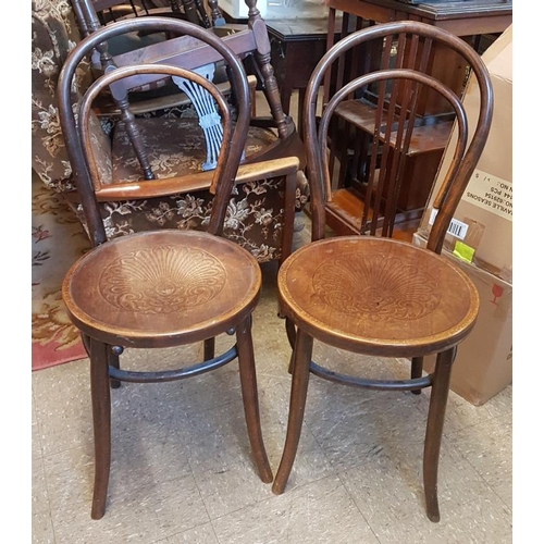 677 - Pair of Edwardian Bentwood Cafe Chairs