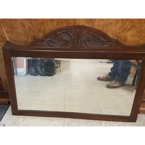 501A - Edwardian Mahogany Frame Overmantle Mirror, c.36.5 x 26in